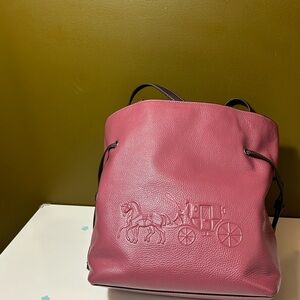 Coach Pink Leather Tote Bag
